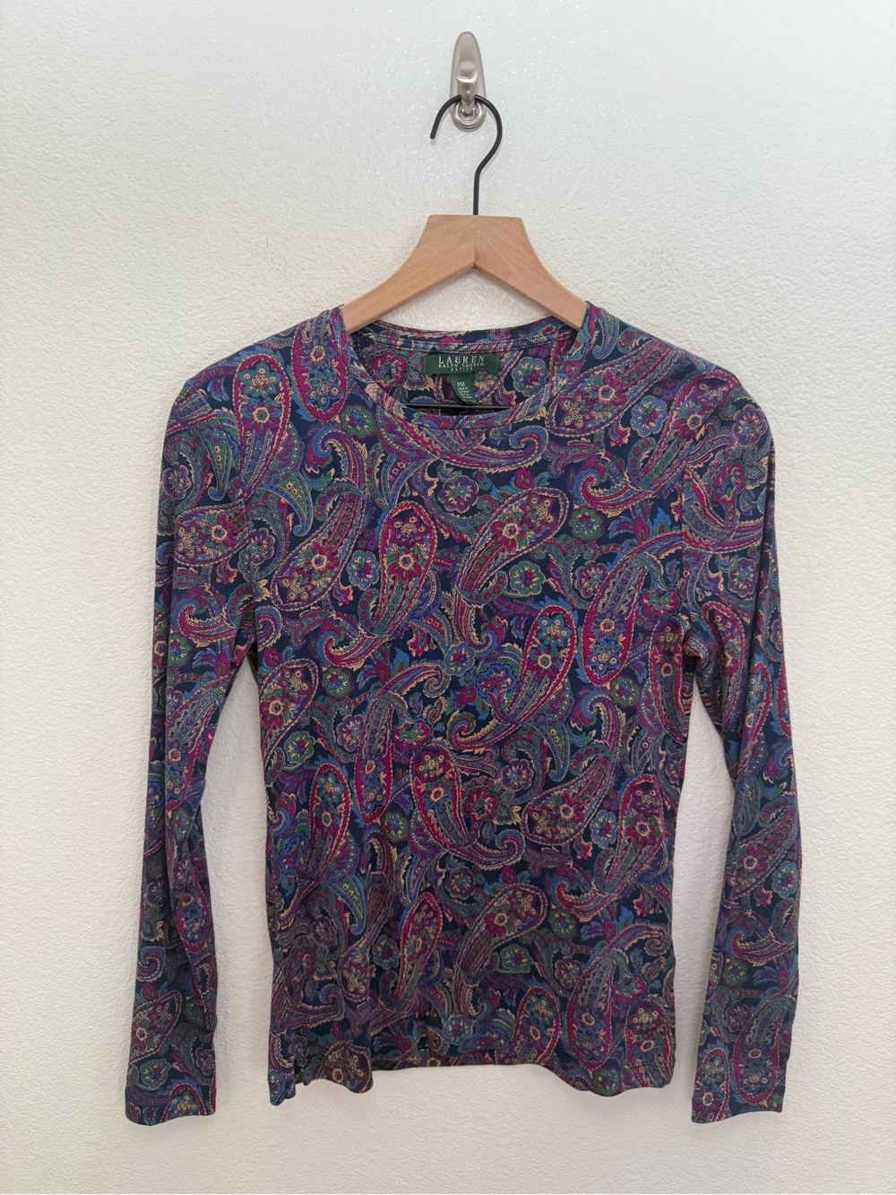 Lauren Ralph Lauren Petite Medium Paisley Printed Long Sleeve Top